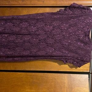 Elegant Purple Lace Dress